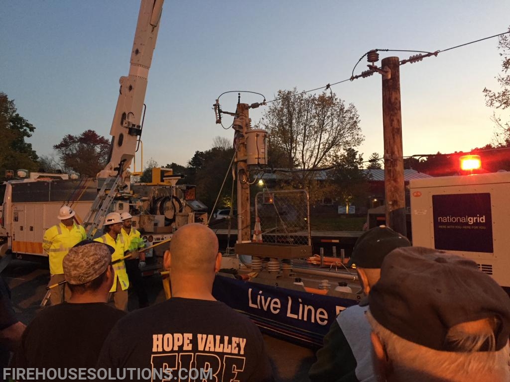 National Grid discuss live power line emergencies at Hope Valley Fire